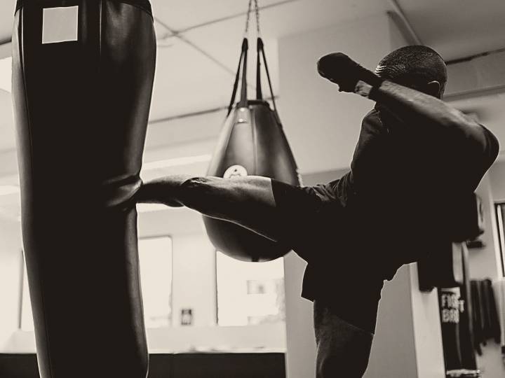 Trening kikboks v dvorani Kluba Center.
